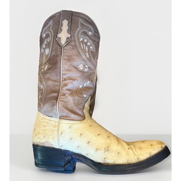 El Padrino Western Full Quill Ostrich Cowboy Boots Size 13 US Light Brown Upper main image 12